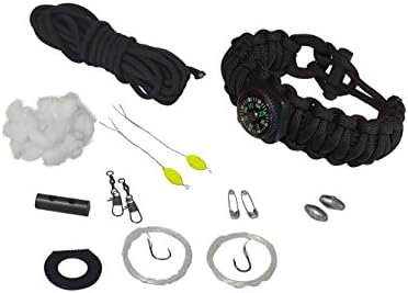 Guardian Accessories Wilderness Survival Paracord Bracelet 17 Pc Kit Black