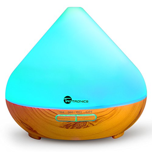 Essential oil diffuser, taotronics 300ml wood grain aro…