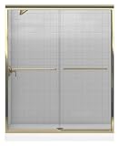 KOHLER K-702206-L-BH Fluence Frameless Bypass Shower Door, Bright Brass