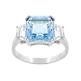 Sterling Silver 3-Stone 4.20ct. TGW Blue Topaz & CZ Ring