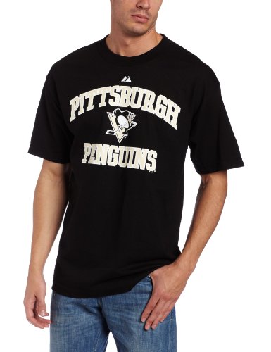 NHL Pittsburgh Penguins Penguins Heart And Soul II Adult Short-Sleeved Basic Tee,Black,Small