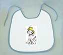 Baby Bib with firefighter, dalmatian, mascot, hat, pet, animal, dog image