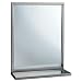 Bobrick 292 Series 304 Stainless Steel Welded Frame Mirror/Shelf Combination, Satin Finish, 18" Width x 36" Height