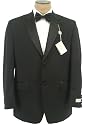 Ralph Lauren Mens Single Breasted 2 Button Solid Black Wool Tuxedo - Size 38S