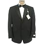 Ralph Lauren Mens Single Breasted 2 Button Solid Black Wool Tuxedo - Size 46R