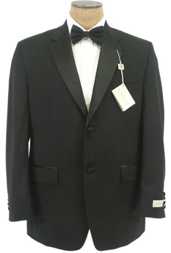 Ralph Lauren Mens Single Breasted 2 Button Solid Black Wool