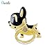 IYOYI Animal Phone Ring Holder 360 Degree Rotation Cute Phone Ring Kickstand Universal Grip Finger Stand for iPhone Samsung Smartphone (Metal Dog - Gold Black)