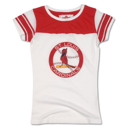 St. Louis Cardinals Ladies Retro Fashion Logo T-Shirt by Red Jacket, white/red L