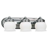 Sea Gull Lighting 44051-05 Cassie Three-Light Vanity, Chrome Finish with Etched Opal Glass