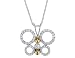 Diamond Butterfly Pendant 1/2 Carat (ctw) in 18K White and Yellow Gold with Chain