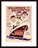 Marx Bros. Polizones Y Polizones by unknown 18.00X24.00 Framed with Black Wood Frame