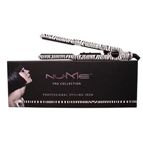 NuMe Pro Zebra Tourmaline ceramic Hair Straightener / Flat Iron Dual Voltage 110v-240v