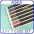 Billiard Pool Cue Stick Set Aska L11 7 pool cue sticks