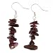 Garnet Chip Earrings - Silver Plated