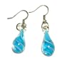 Glass Teardrop Ribbon Fashion Earrings (LiteBlue)