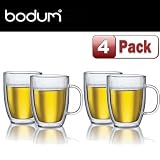 Bodum 10606-10 Bistro Double Wall Thermal Jumbo Coffee Mug w Handle 16.2 Oz Four (4) Pack by Bodum