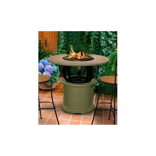 ! California Outdoor Concepts 2030SGPG10SUN42 Del Mar Bar Height Fire PitSageBlack