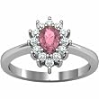 14K White Gold Pink Tourmaline and Diamond Ring