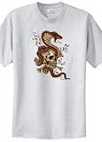 Big Mens Tattoo Skull & Snake Graphic T-Shirt (Big & Tall and Regular Sizes)
