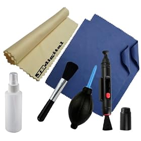 Professional Cleaning Kit for Digital Cameras, Video Cameras, Gps, Binoculars - Includes: Deluxe Dust Blower + Quality Brush + 2 Soft-tex Fiber Cloths + Handy Spray Bottle + Lens Pen Cleaning System + JB Microfiber Lens Cleaning Cloth