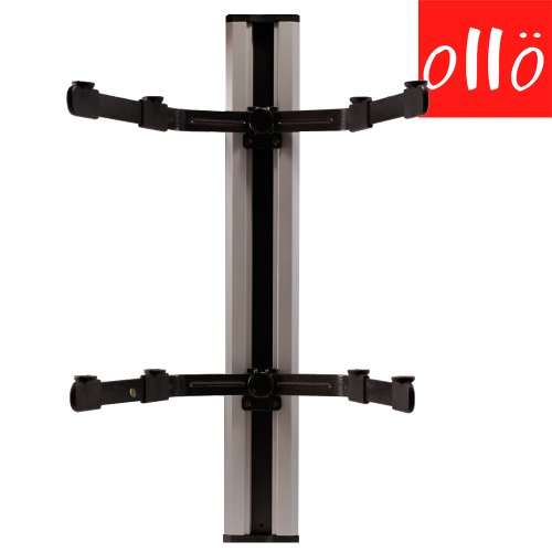 OllO MOUNTS: AV/ Support Column with 2 shelves * MOUNTS BOTH VERTICALLY AND HORIZONTALLY * ALUMINUM ALLOY ** Color Silver (DHOOL-2X60S)