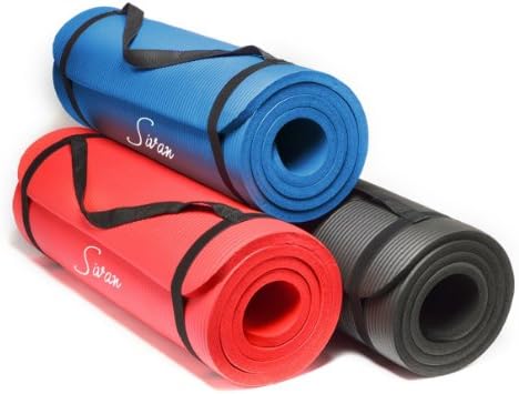Sivan Health and Fitness® 1/2-Inch Extra Thick 71-Inch Long NBR Comfort Foam Yoga Mat for Exercise, Yoga, and Pilates