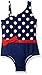 Jantzen Girls' Nautical Polka Dot One Piece Swimsuit with Bow
