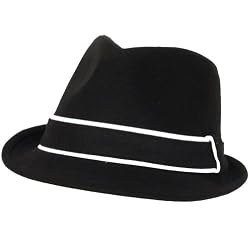 New Viscose Stingy Fedora Trilby Satin Hat Black White Large Extra Large