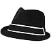 New Viscose Stingy Fedora Trilby Satin Hat Black White Large Extra Large