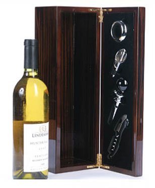 Red Vanilla Vanilla Bar 4-Piece Wine Accessory Set in Piano Varnish Box