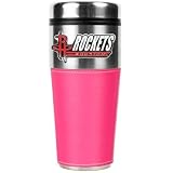 NBA Houston Rockets 16-Ounce Stainless Steel Travel Tumbler with Pink Sleeve