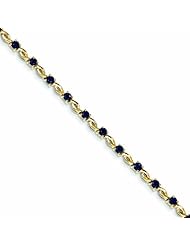 3.3 Carat 14K Gold Sapphire Round Bracelet