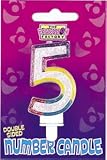 Number Candles | Glitter Rainbow Candle Number "5"