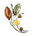Multicolor Amber and Sterling Silver Flower Pin Multicolor Amber and Sterling Silver Flower Pin