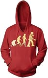 The Big Bang Theory Robot Evolution Red Hooded Sweatshirt Hoodie X-Large