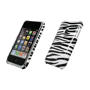 Apple iPhone 3G, 3Gs Stealth Cover Polycarbonate Shell Case, Black/White Zebra Print