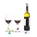 Mollitiem Wine Stopper Gift Set with Multi-Coloured Silicone Charms, 6 Piece