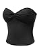 JJ Perfection Women's Sexy Front Twist Padded Bandeau Crop Top