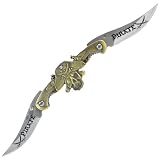Whetstone Cutlery 9.5-Inch Dual Blade Stainless Steel Pirate Folder, Gold/Silver