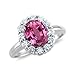 Natural Pink Sapphire and Diamond Engagement Ring title=