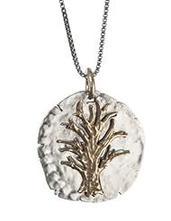 Tree of Life Necklace in Sterling Silver with a Gold Tree Worn for a Long and Healthy Life