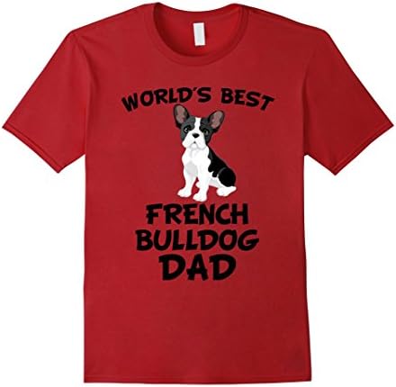 Men's World's Best French Bulldog Dad Dog Owner T-Shirt 2XL Cranberry