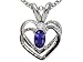 0.27 cts Genuine Iolite and Diamond Heart Pendant - 14kt White or Yellow Gold