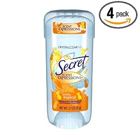 Secret Scent Expressions Crystal Clear Gel, Totally Tropical, 2.7-Ounce Bottle (Pack of 4)
