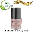 Mihatsch-Diewald benecos NAIL POLISH sharp ros�. Sehr elegant und gepflegt. Der Tag kann kommen! OHNE sch�digendes Formaldehyd, Toluol, Phthalate, Campher und Colophonium. So gelingen sch�ne N�gel: N�gel feilen und Nagelhaut entfernen.Schneiden vorher bitte vermeiden. Anschlie�end entfetten. Das geht am besten mit �lfreiem Nagellackentferner oder durch ein Seifenhandbad. Lackieren. Gut trocknen lassen. Bitte hierf�r keinen F�n benutzen. Zum Aush�rten kurz unter das kalte Wasser halten.