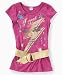 Hannah Montana Girls Belted Metallic-Print Tunic