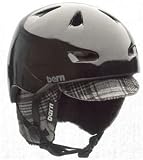 Bern Brentwood 09 Men's Snowboard Helmet - Matte Black w/ Plaid Visor