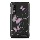 Purple Butterfly Hard Case Snap On Faceplate Cover For Motorola Droid 3