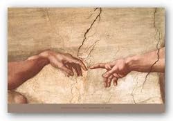 The Creation of Adam (Detail) by Michelangelo Buonarotti 36"x21.875" Art Print Poster