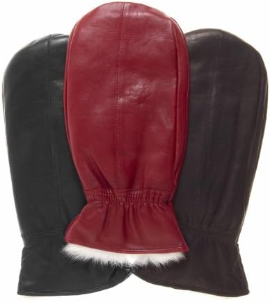 Pratt and Hart Women's Women's Rabbit Fur Leather Mittens